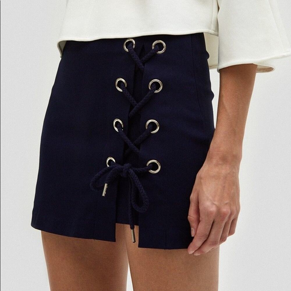 Farrow Marisa Cord Mini Skirt Navy Size Large
